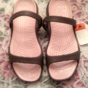 Chocolate/Cotton Candy Croc Sandals